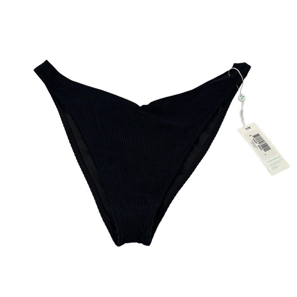 Revolve $90 Frankies Enzo Ribbed Cheeky Bikini Bottom In Black New Sz 2XL - Picture 2 of 9